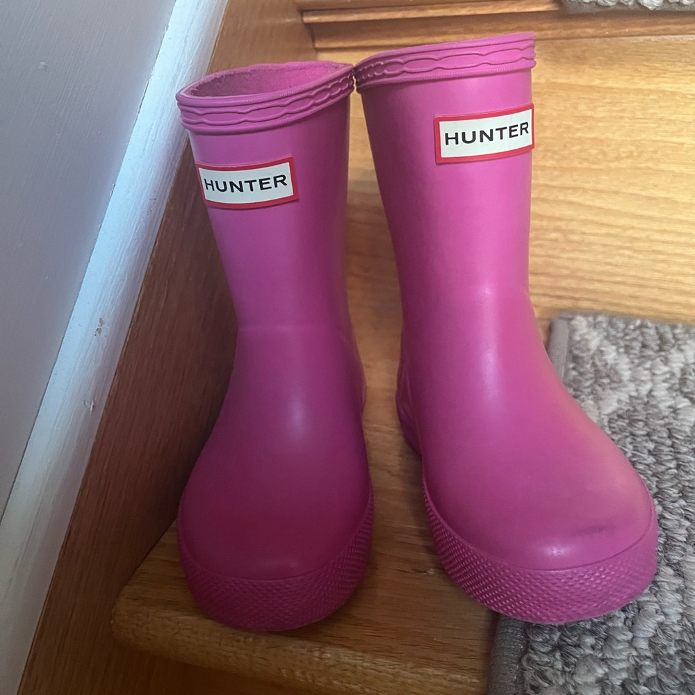Toddler girls pink hunter rain boots size 6